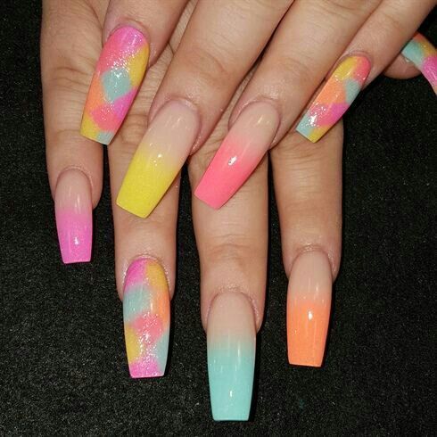 Ombre Pastel Design Rainbow colors