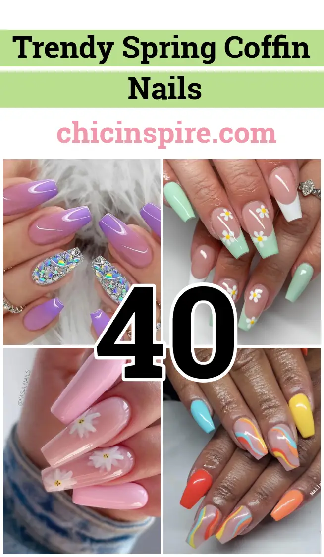 40 Trendy Spring Coffin Nails