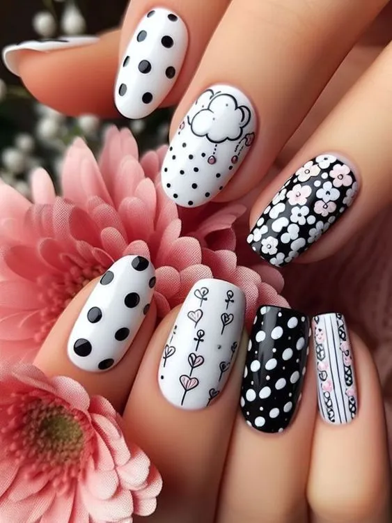 40 Best Cute Polka Dot Nail Designs to Try 38 40 Best Cute Polka Dot Nails Designs Ideas to Try out - Polka dots will never go out of style Polka Dot Nail Art 2 40 Best Cute Polka Dot Nail Designs to Try