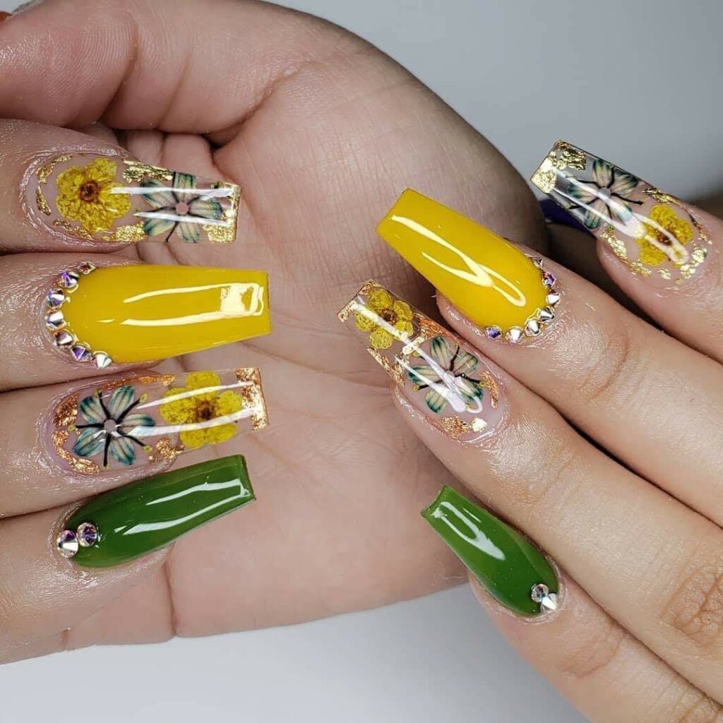 Greenish, Yellow Coffin Nails