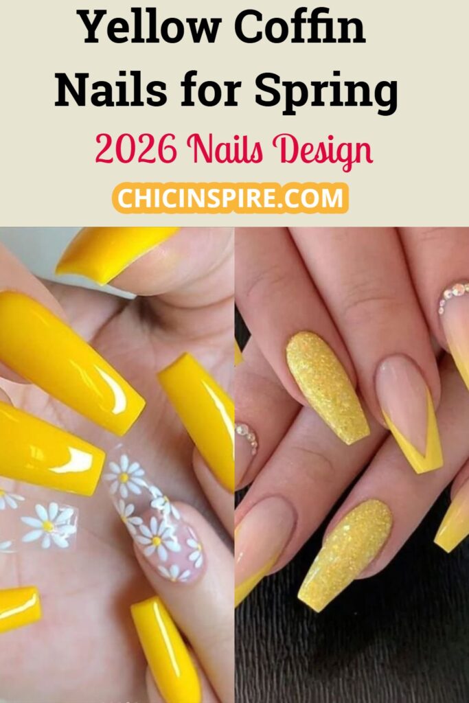 Yellow Coffin Nails for Spring