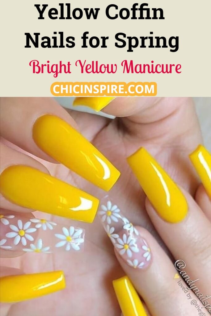 Yellow Coffin Nails for Spring