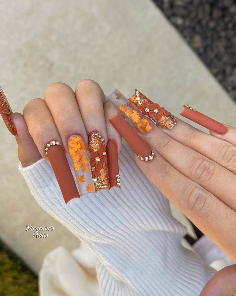 Falling Leaves Nails Stunning Fall Nail Art Designs to Try