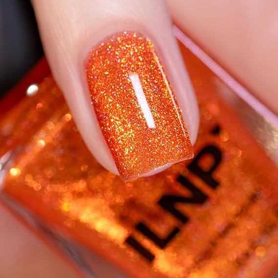 Fiery Orange Shimmer Nail Polish