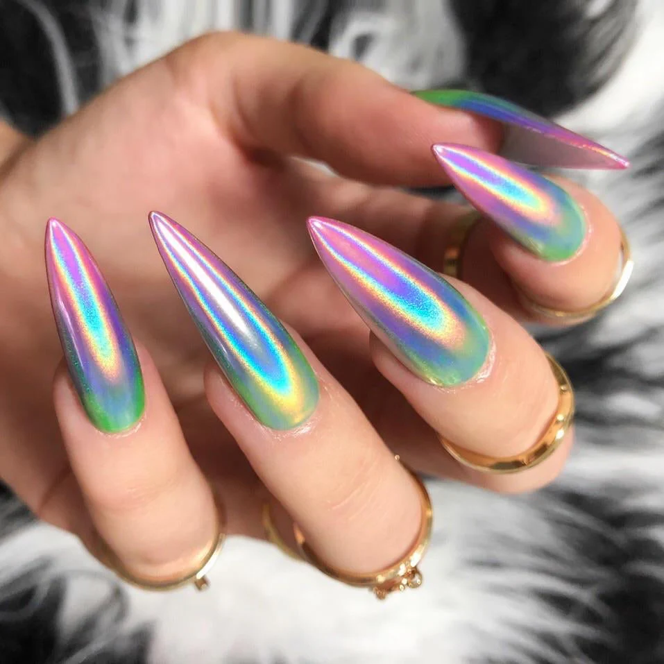 Holographic Mermaid Nails