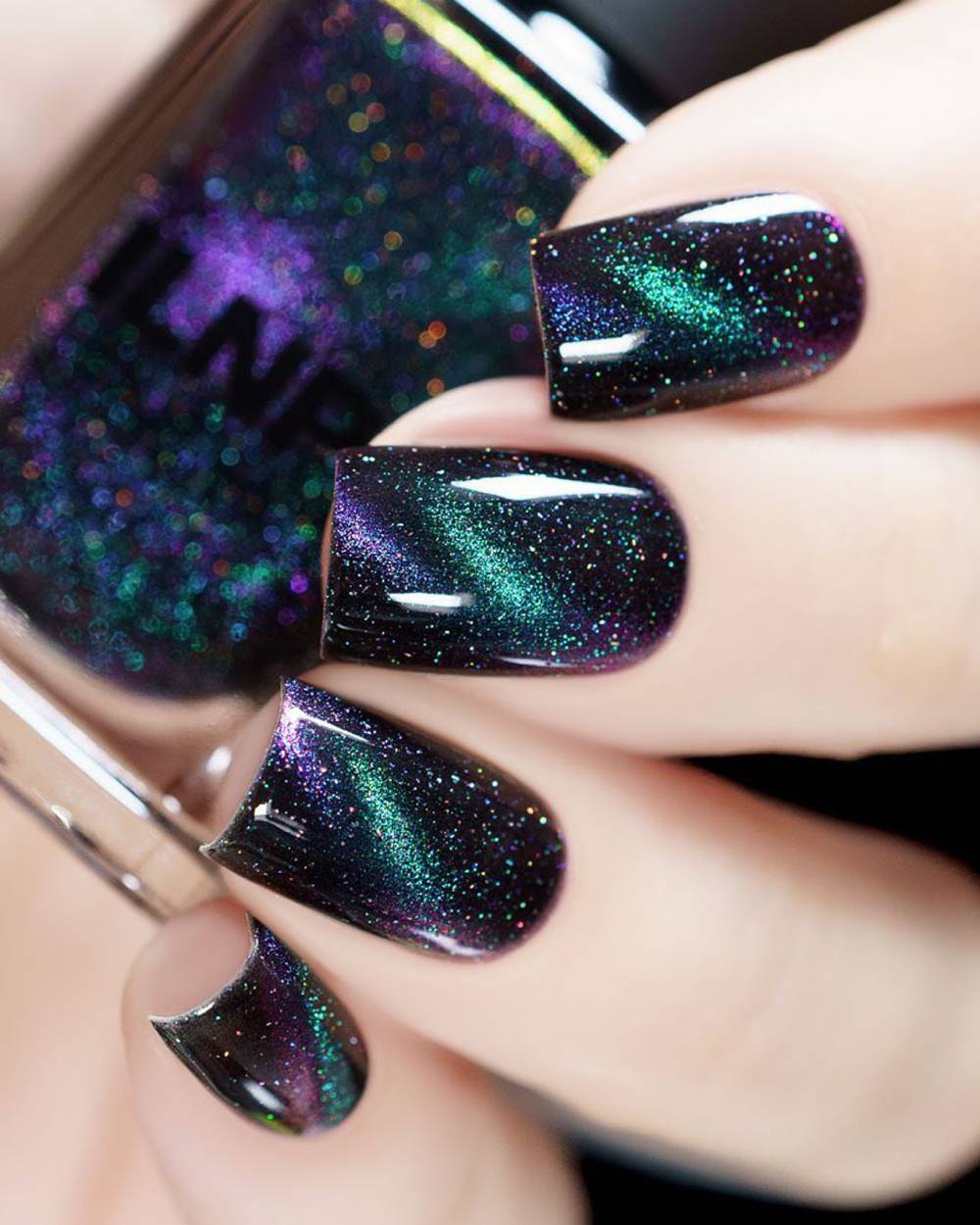 Black Galaxy Holographic Nail Polish