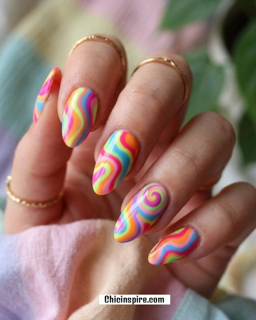 20 Neon Pink Nails Amazing for All Year 15 20 Neon Pink Nails Amazing for All Year 11. Neon Pink Almond Swirl Nails