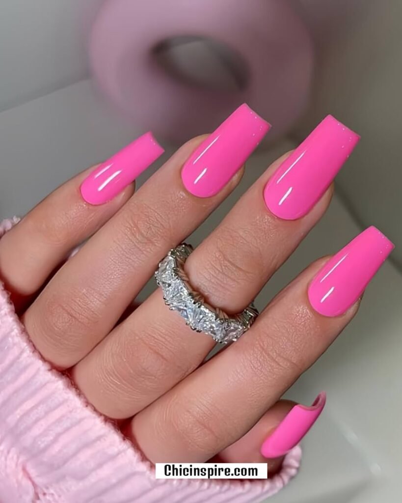 20 Neon Pink Nails Amazing for All Year 19 20 Neon Pink Nails Amazing for All Year 15. Coffin Neon Pink Birthday Nails