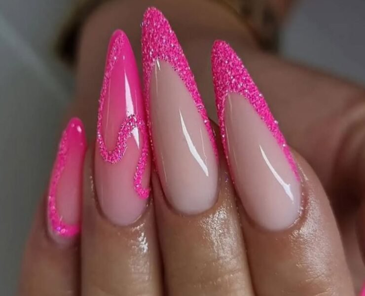 18. Neon Pink Stiletto Nails 20 Neon Pink Nails Amazing for All Year