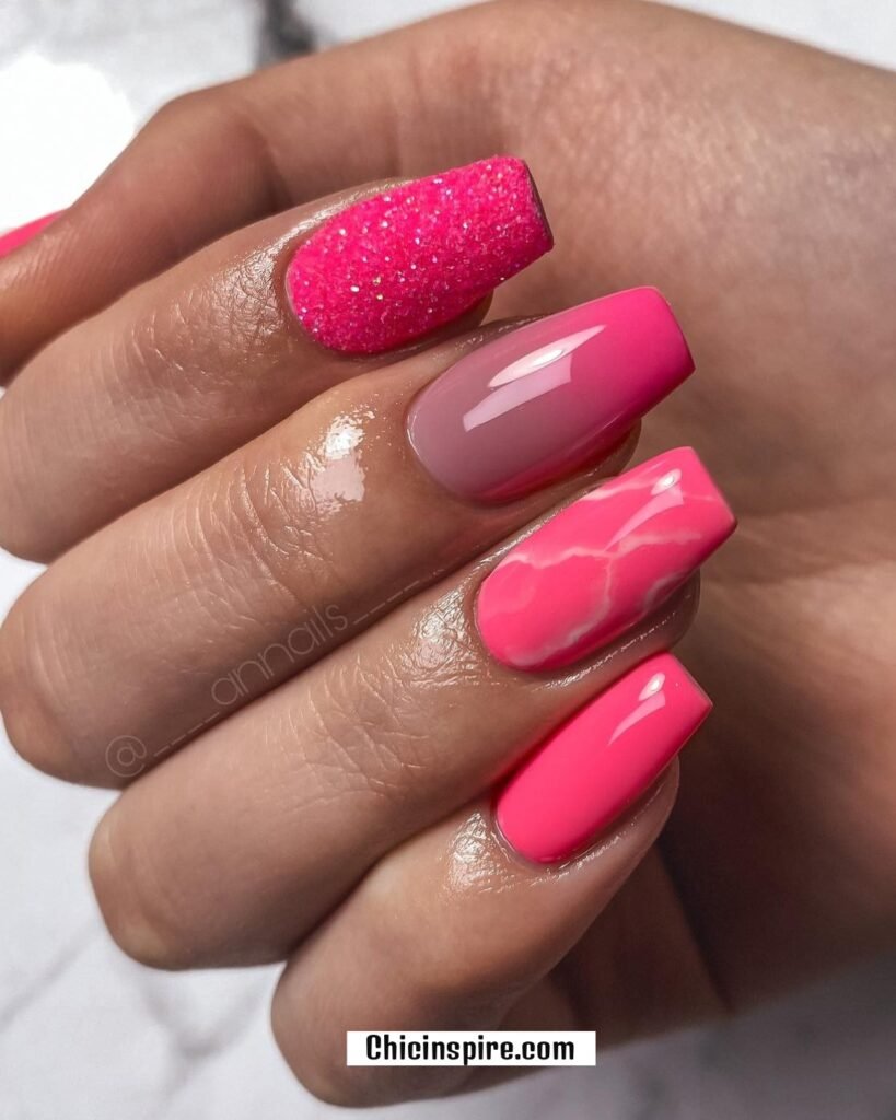 20 Neon Pink Nails Amazing for All Year 23 20 Neon Pink Nails Amazing for All Year 19. Neon Pink Glitter Nails