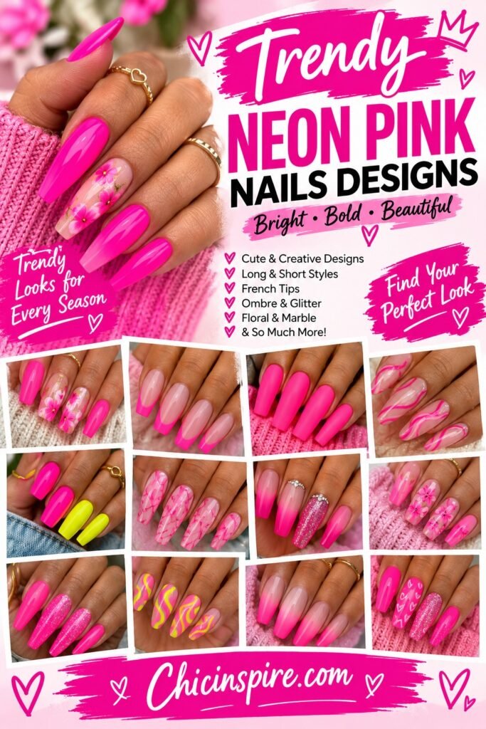 20 Neon Pink Nails Amazing for All Year 4 20 Neon Pink Nails Amazing for All Year 20 Neon Pink Nails Amazing for All Year