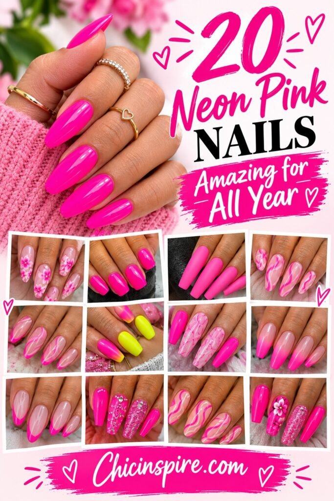 20 Neon Pink Nails Amazing for All Year 3 20 Neon Pink Nails Amazing for All Year 20 Neon Pink Nails Amazing for All Year