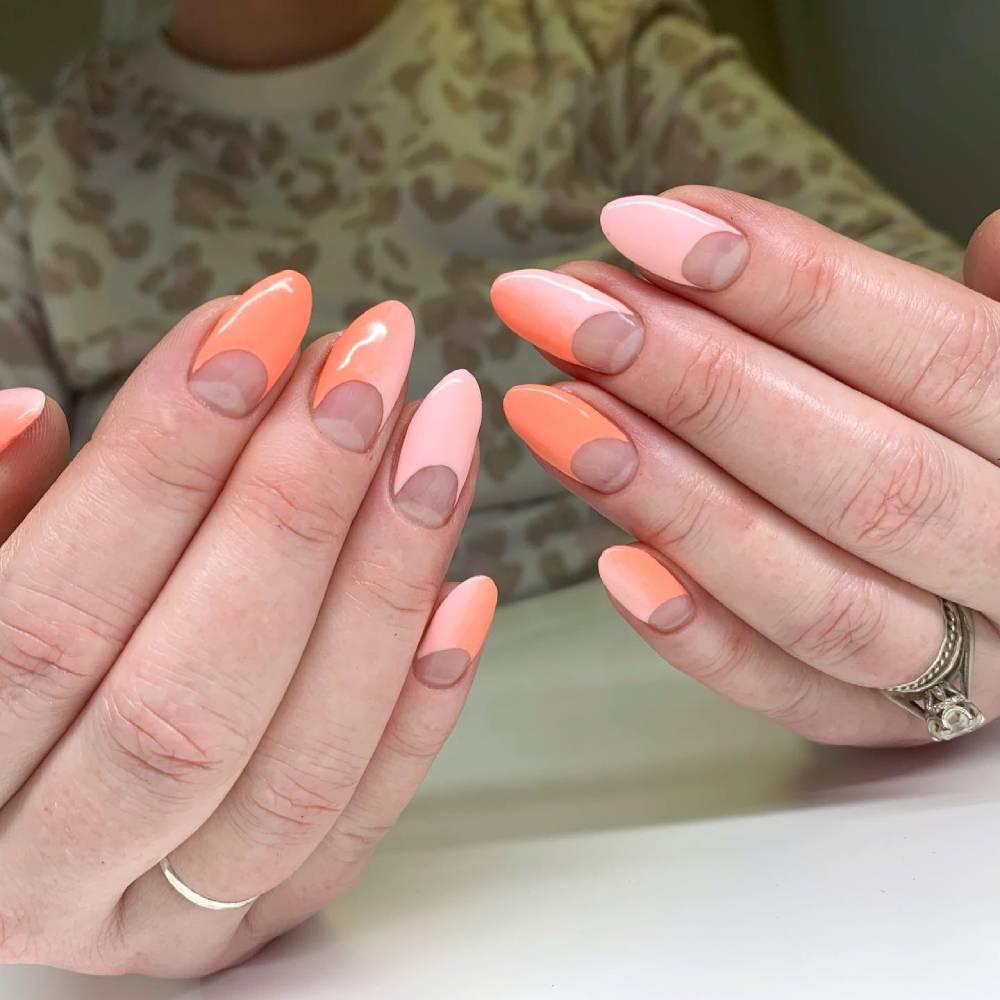 Ombre Oval Shape with Half Moon