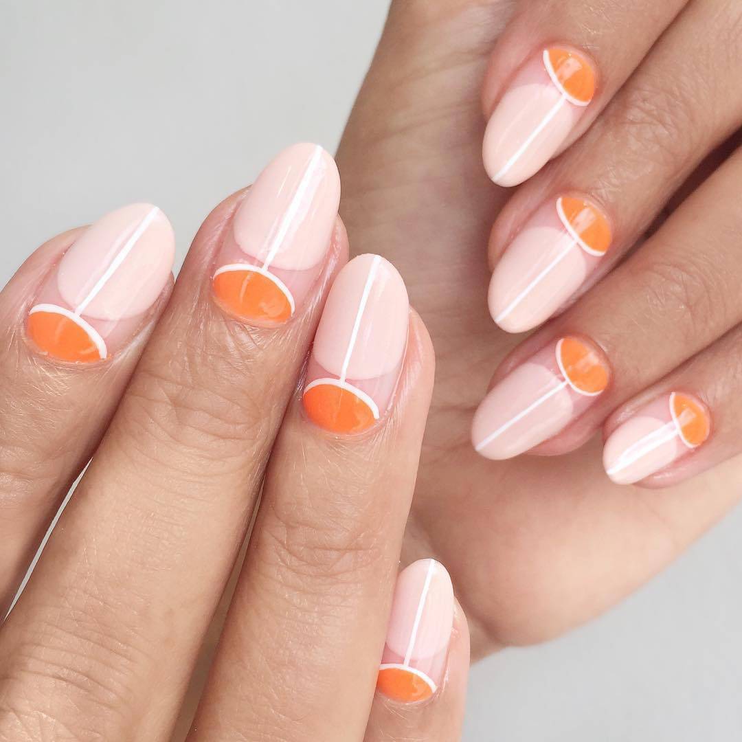 Pink Base with Orange Cuticle