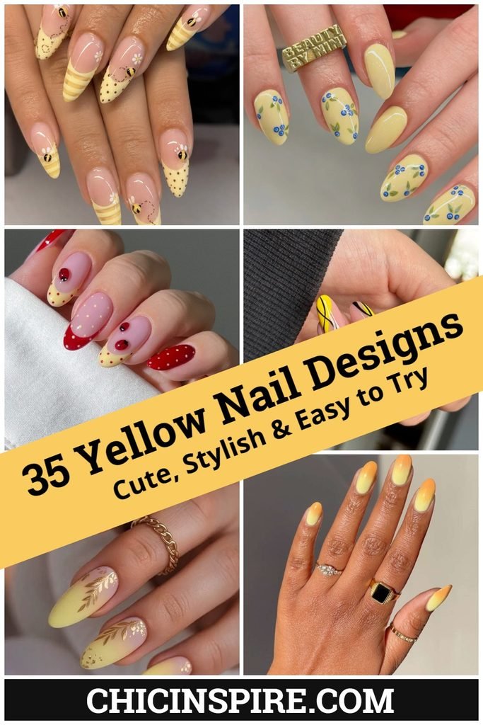 35 Yellow Nail Designs That Are Cute, Stylish & Easy to Try