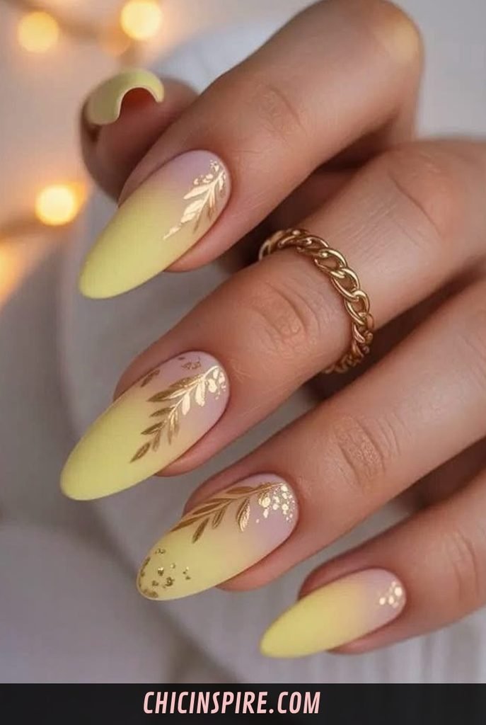 Gold and Yellow Nails
