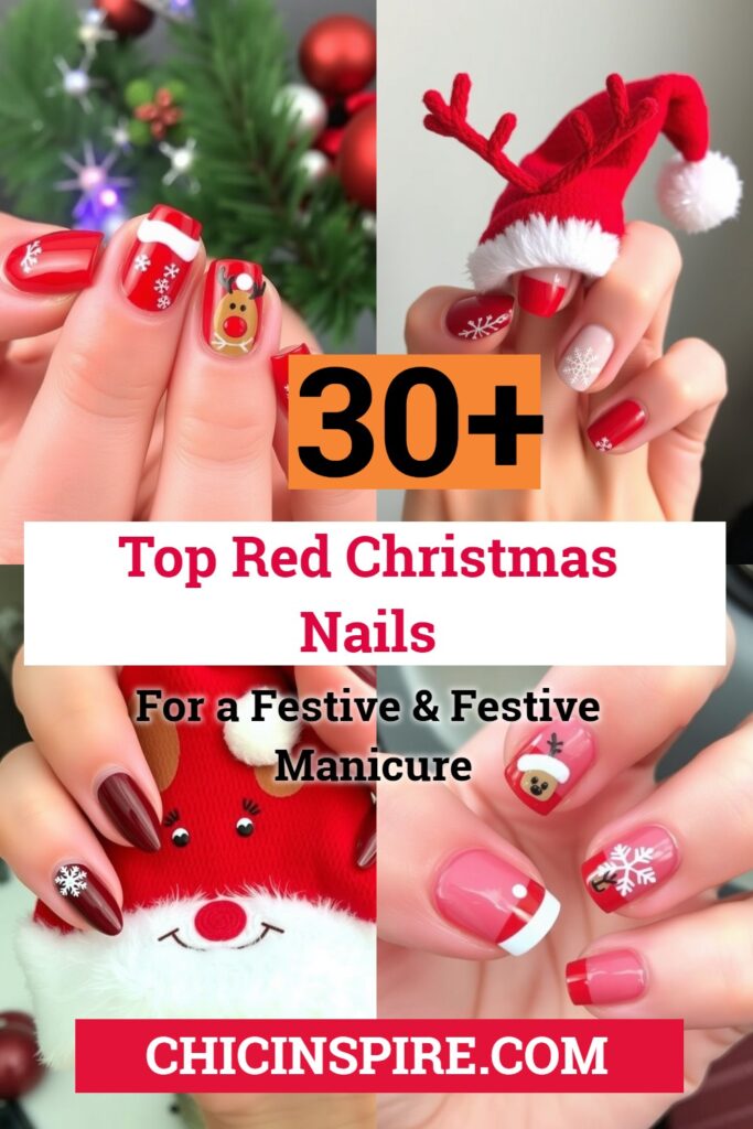 30 Top Red Christmas Nails for a Festive & Festive Manicure