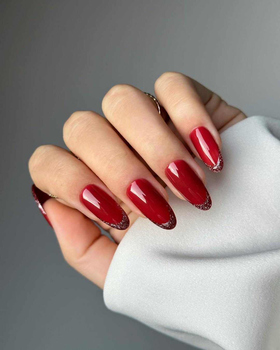 Glitter Tips Red Nails 30 Top Red Christmas Nails for a Festive & Festive Manicure