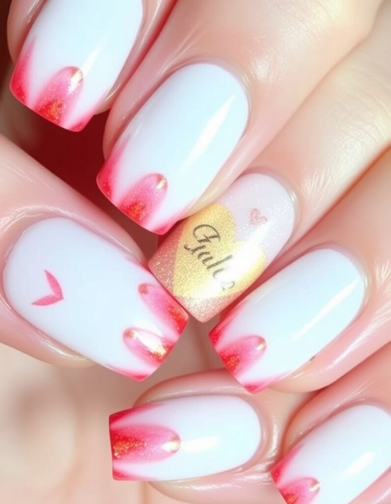 Creative Valentines Heart Nails Design 3 25 Dazzling Heart Nails Ideas for Valentine's Day