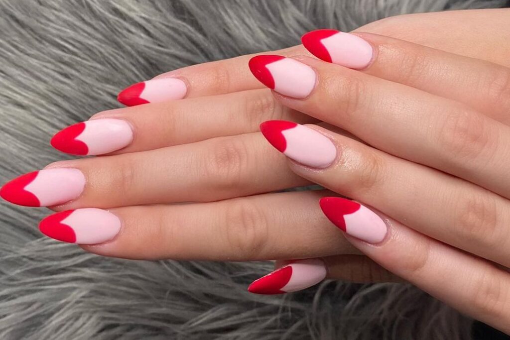 Cute Red Heart NAILS Short Valentine's day Ideas