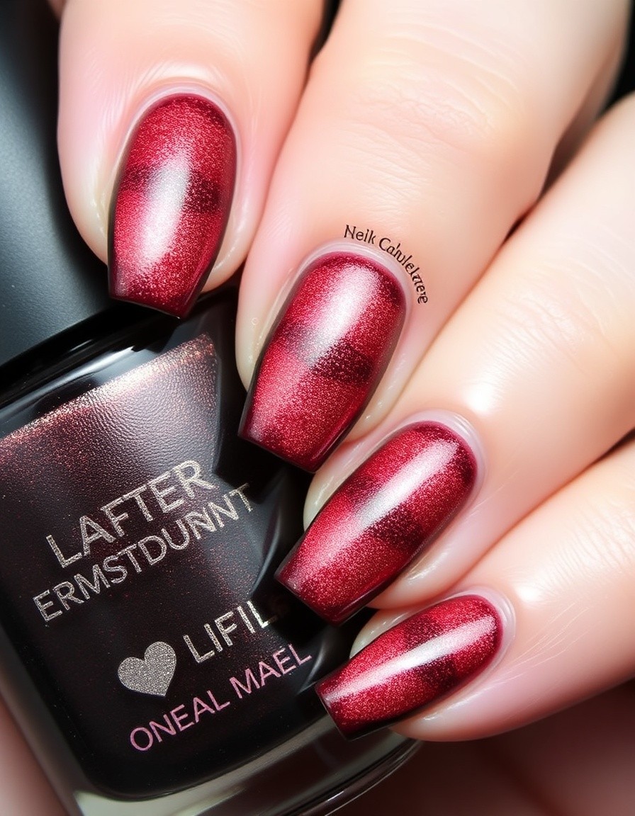 Flamed Hearts Luxury Press on Valentines Nails