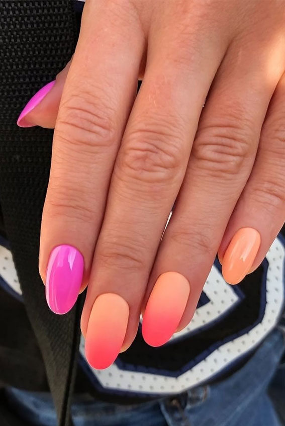 Bright Pink with Matt Ombre Design