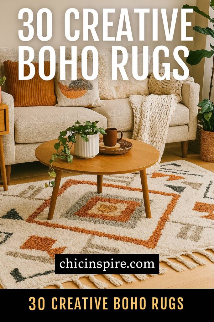 30 Creative Boho Rugs for Living Room Ideas