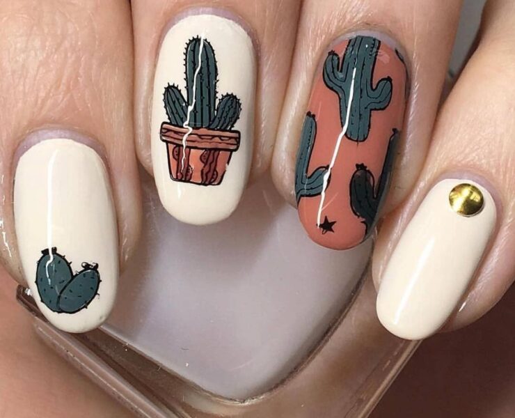 25 Beautiful Cactus Nail Designs