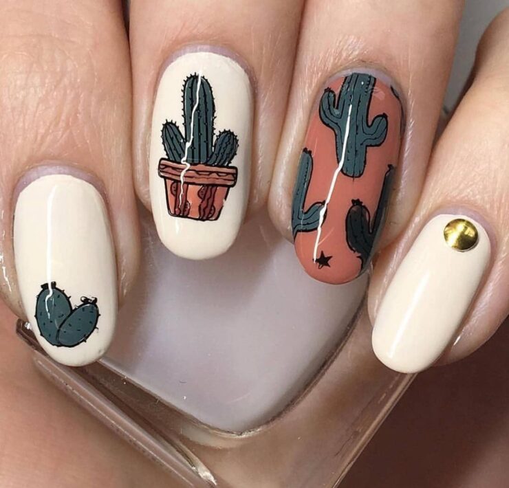 25 Beautiful Cactus Nail Designs