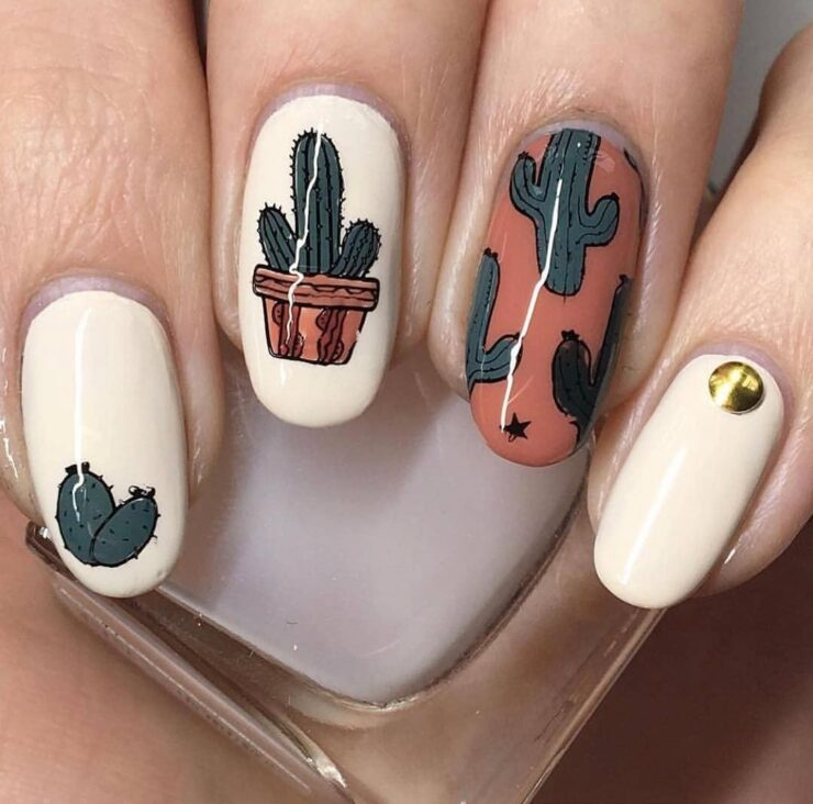 25 Beautiful Cactus Nail Designs