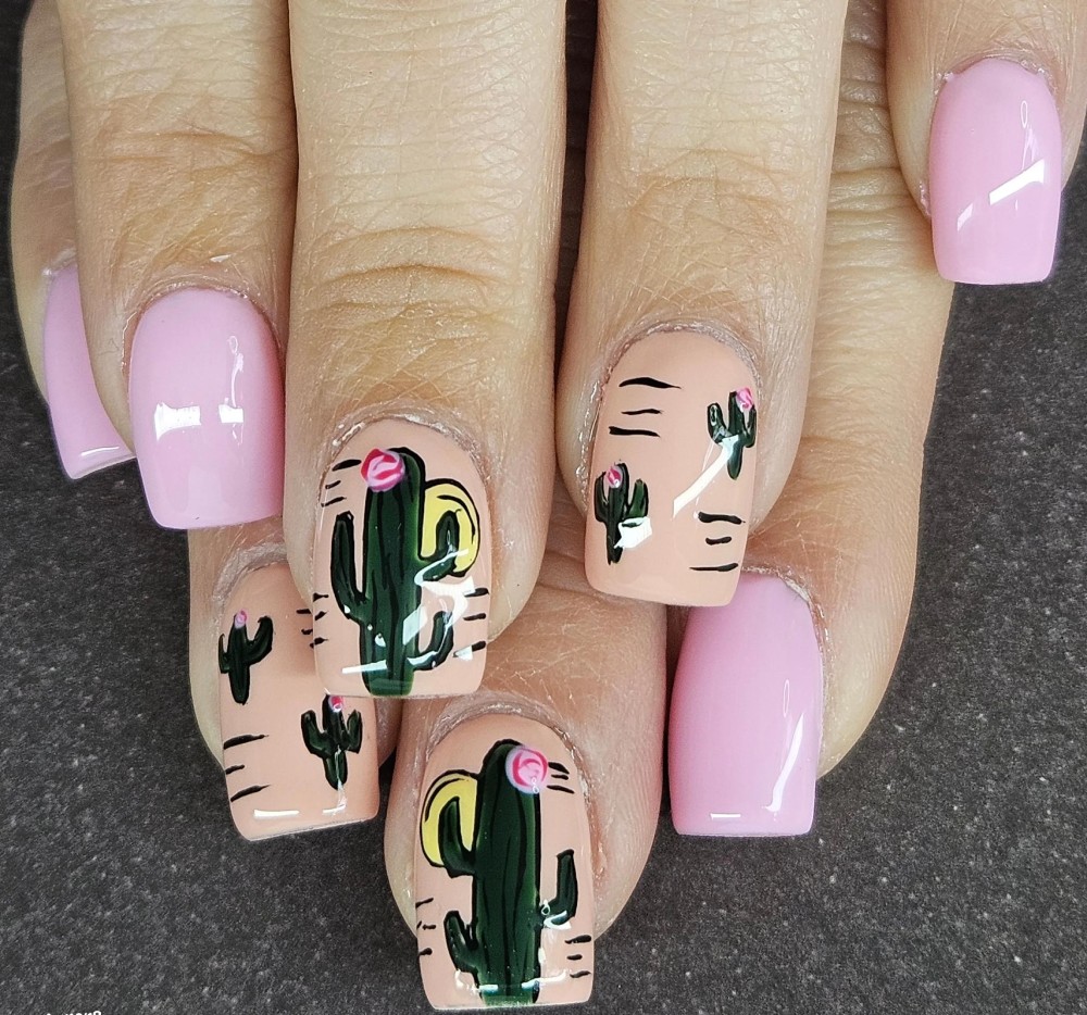 25 Beautiful Cactus Nail Designs