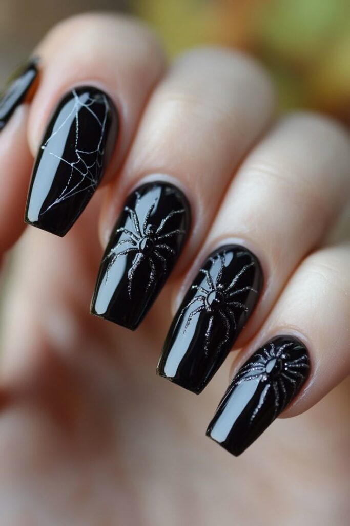 Black Halloween Nails