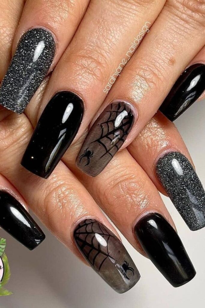 Black Halloween Nails
