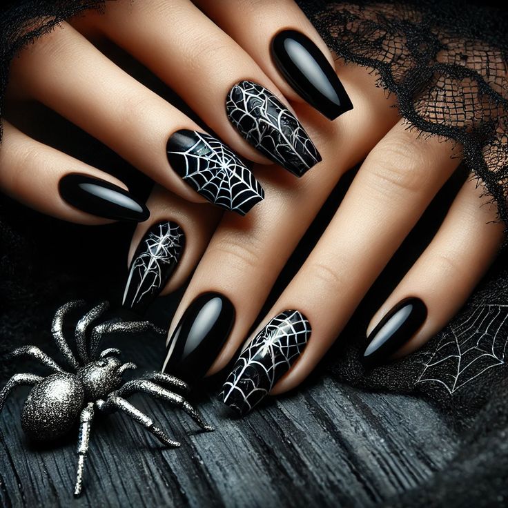 Black Halloween Nails