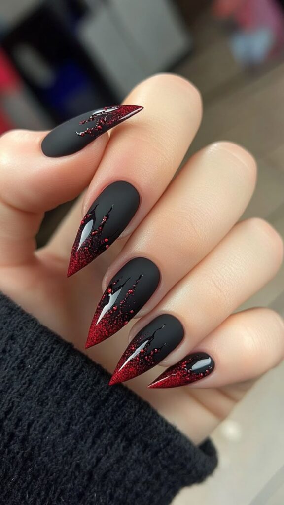 Black Halloween Nails