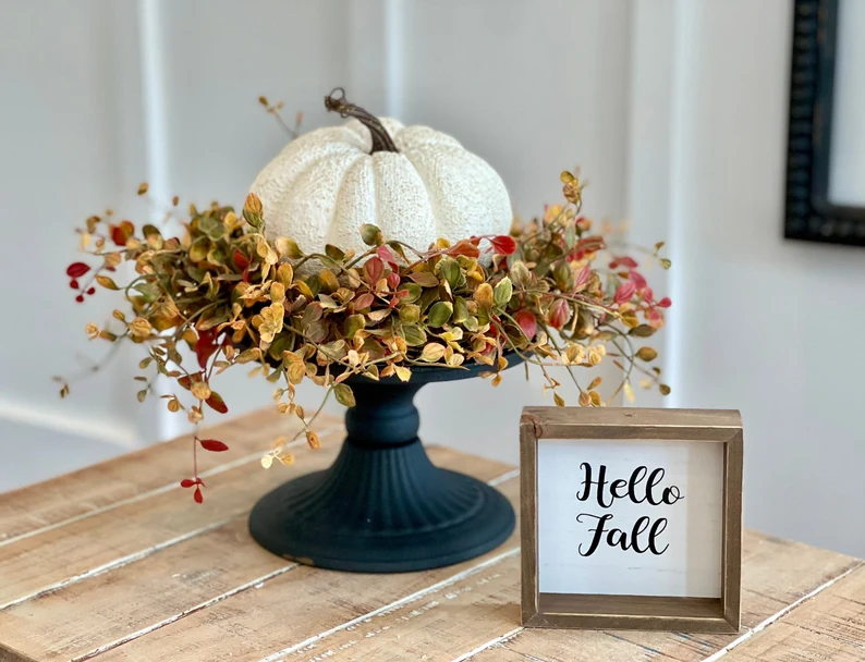 Large Fall Candle Ring with Autumn Foliage