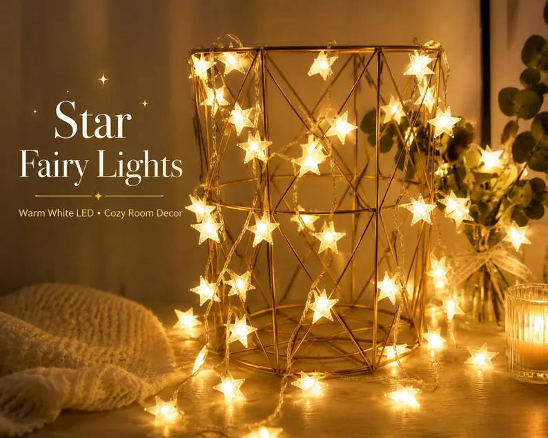 Christmas Lights Decorations Ideas to Brighten Your Home 10 Christmas Lights Decorations Ideas to Brighten Your Home Star Fairy Lights, Warm White LED String Lights, Cozy Bedroom Decor