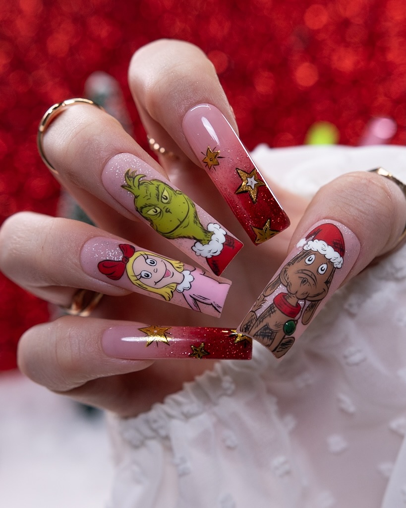 20 Trendy Christmas Grinch Nail Design Ideas & Stickers to Try This Season