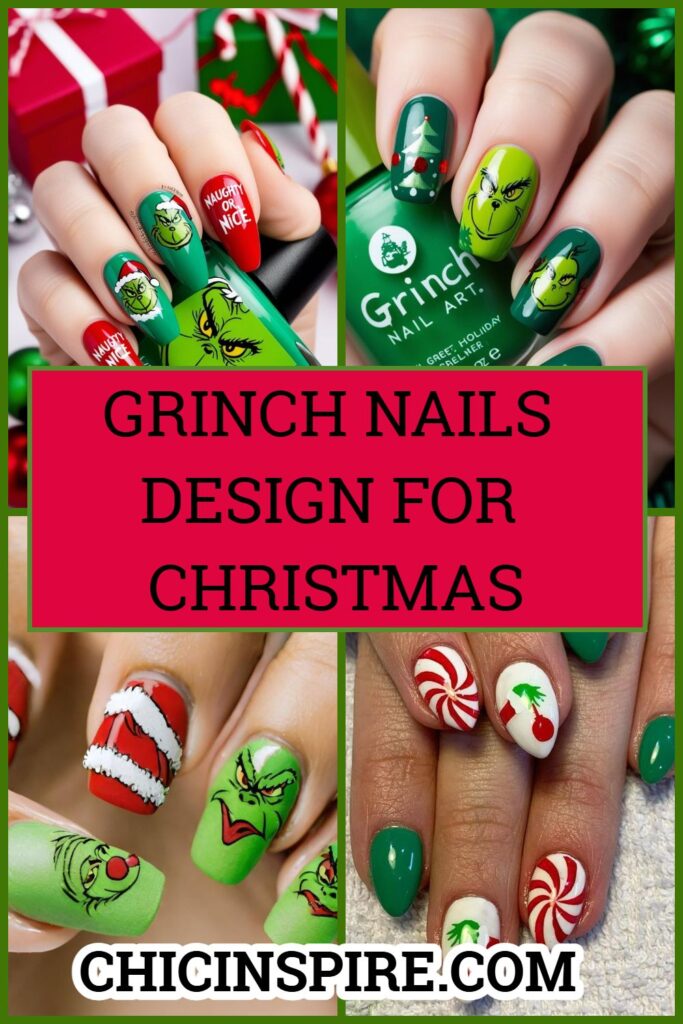 20 Trendy Christmas Grinch Nail Design Ideas & Stickers to Try This Season