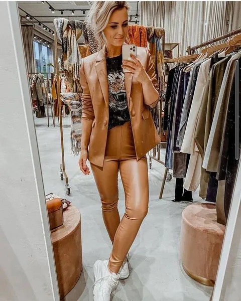 130895444 leather pants 16 Brown Leather Pants Outfit In time For Fall & Winter