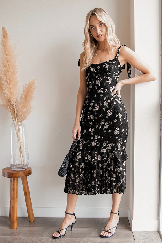 black floral dress