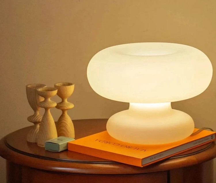 Bauhaus Style Mushroom Table Lamp Globe Vintage Retro Donut Shape