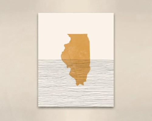 Boho Illinois Wall Art - Mid-Century Modern Wall Art, Minimalist Art boho wall decor Ideas