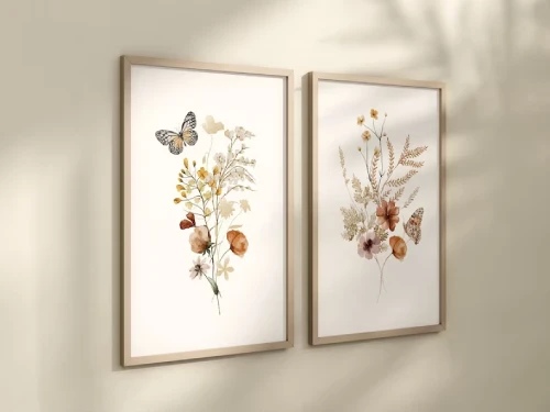 Boho Wildflowers Floral Art Prints Minimalist Wall Art boho wall decor Ideas