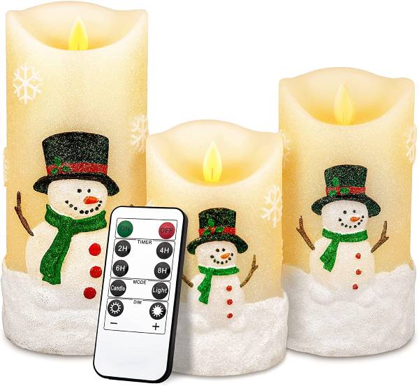 Flameless Candles Christmas Decoration Idea for Home