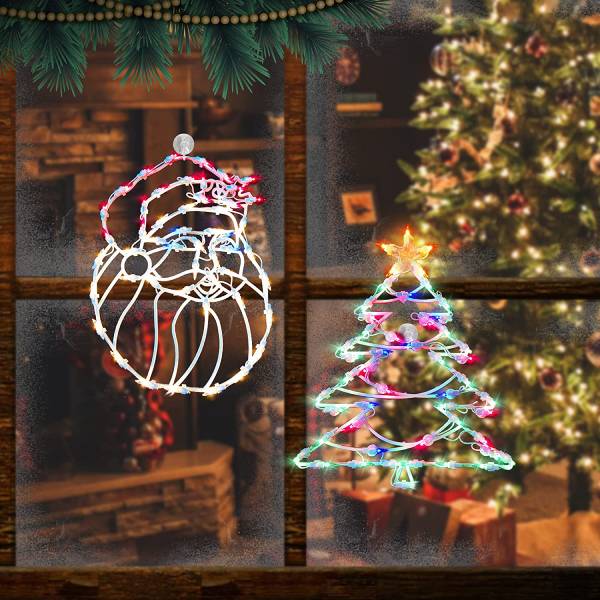 Christmas Window Lights Decorations Santa 