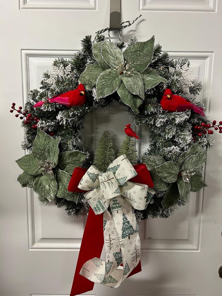 Small Green Trees Christmas door Hanger