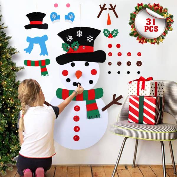 DIY Felt Christmas Snowman Games Set