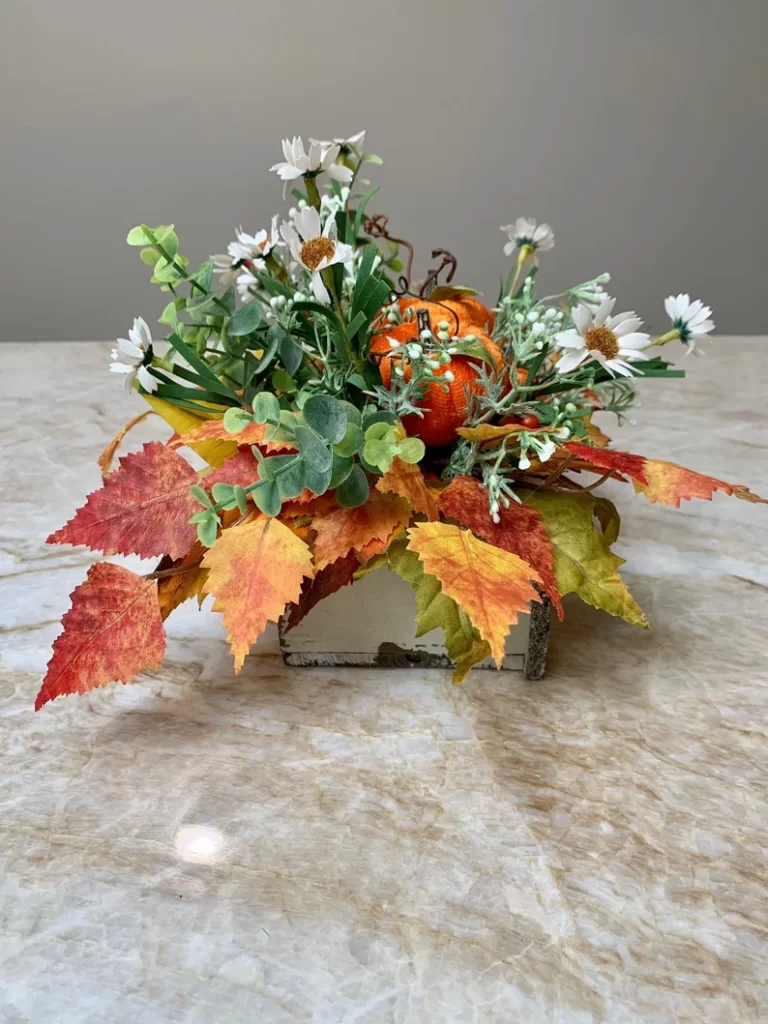 Fall Gray Vintage Pumpkin Arrangement-Fall Centerpiece