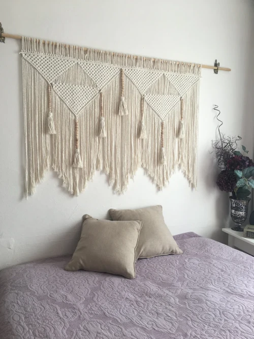 Large wall hanging Bohemian macrame headboard DIY Boho Room Decor on a Budget